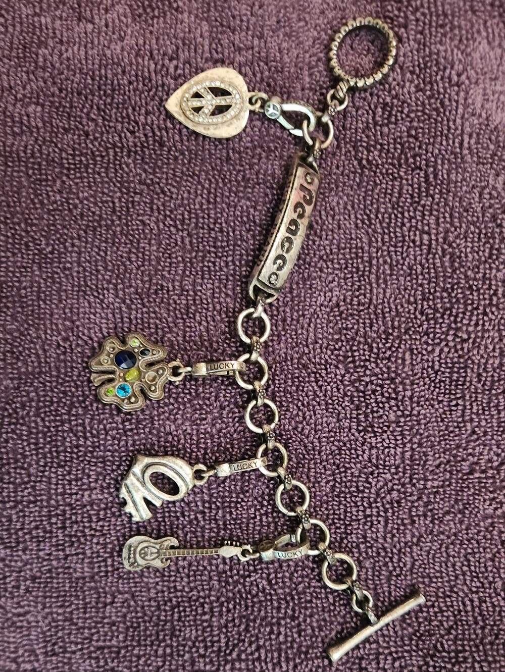 Silver Lucky Brand Charm Bracelet